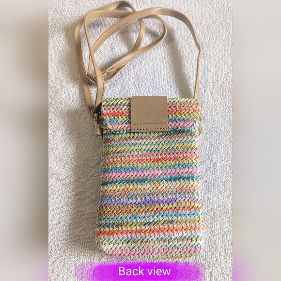 🎉 Weaved style clutch, BNWOT shoulder, phone purse, vivid multi color pattern - Picture 10 of 10